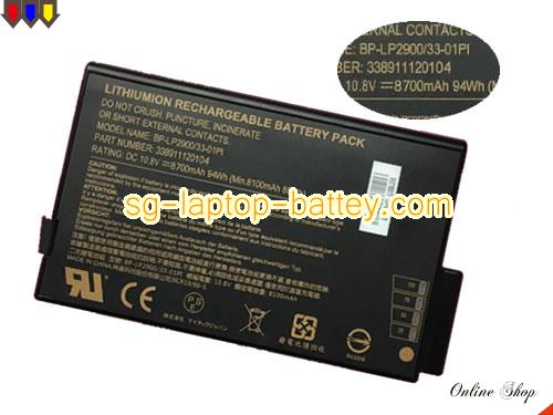 Genuine GETAC BP-LP2900/33-01PI Laptop Battery BP-LP2900 33-01PI rechargeable 8700mAh, 94Wh Black In Singapore 
