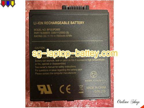 Genuine GETAC 338911120053 (S) Laptop Computer Battery 338911120053 rechargeable 7800mAh, 87Wh  In Singapore 