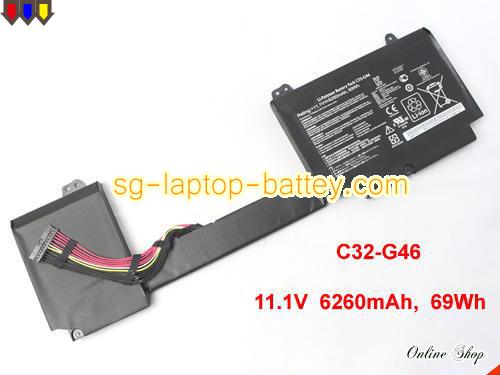 Genuine ASUS C32-G46 Laptop Battery G46EI363VM rechargeable 6260mAh, 69Wh Black In Singapore 
