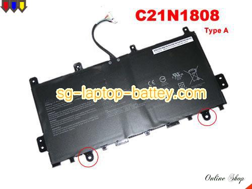 Genuine ASUS C21N1808 Laptop Battery 0B200-03130000 rechargeable 4940mAh, 39Wh Black In Singapore 
