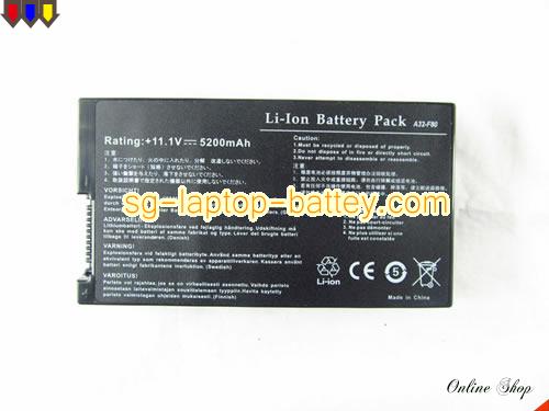 Replacement ASUS A32-F80H Laptop Battery A32-F80A rechargeable 5200mAh Black In Singapore 