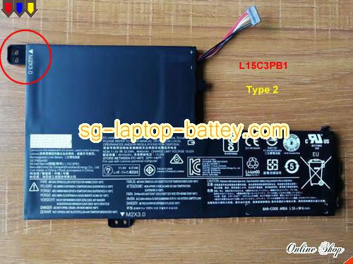 Genuine LENOVO 5B10K84638 Laptop Battery L15C3PB1 rechargeable 4645mAh, 52.5Wh Black In Singapore 