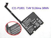 Genuine ASUS C21-P1801 Laptop Battery  rechargeable 5136mAh, 38Wh Black In Singapore