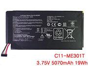 Genuine ASUS C11-ME301T Laptop Battery  rechargeable 5070mAh, 19Wh Black In Singapore