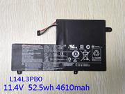 Genuine LENOVO L14L3PB0 Laptop Battery L14L3PBO rechargeable 4610mAh, 52.5Wh Black In Singapore