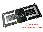 Genuine ASUS C12-TF810C Laptop Battery  rechargeable 7940mAh, 30Wh Black In Singapore