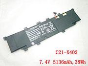 Genuine ASUS C21-X402 Laptop Battery C21X402 rechargeable 5136mAh, 38Wh Black In Singapore