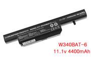 Singapore Replacement CLEVO 6-87-W345S-4G4 Laptop Battery 687W345S4W42 rechargeable 4400mAh, 48.84Wh Black