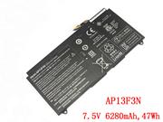 Genuine ACER AP13F3N Laptop Battery 2ICP4/63/114-2 rechargeable 6280mAh, 47Wh Balck In Singapore