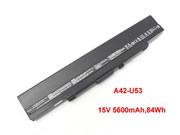 Singapore Genuine ASUS A41U53 Laptop Battery A32-U53 rechargeable 5600mAh, 84Wh Black