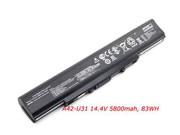 Genuine ASUS A32-U31 Laptop Battery A42-U31 rechargeable 5800mAh Black In Singapore