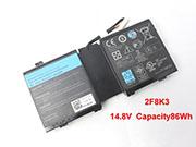 Genuine ALIENWARE 2F8K3 Laptop Battery  rechargeable 86Wh Black