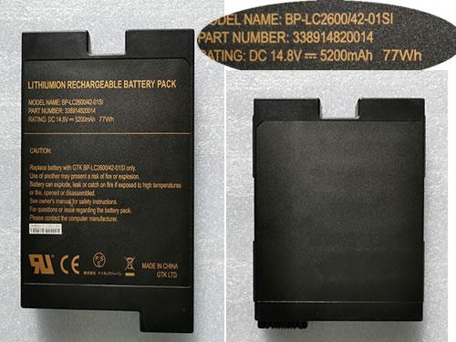 Singapore Genuine GETAC BPLC26004201SI Laptop Battery 338914820014 rechargeable 5200mAh, 77Wh Black