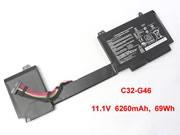 Genuine ASUS C32-G46 Laptop Battery G46EI363VM rechargeable 6260mAh, 69Wh Black In Singapore