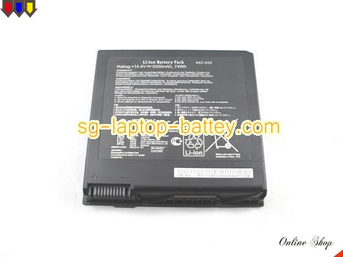  image 5 of Genuine ASUS G55VW-DH71-CA Battery For laptop 5200mAh, 74Wh , 14.4V, Black , Li-ion