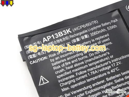 image 2 of Genuine ACER Aspire P3-131-21292G06as Battery For laptop 3460mAh, 53Wh , 15V, Black , Li-Polymer