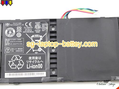  image 3 of Genuine ACER Aspire P3-131-21292G06as Battery For laptop 3460mAh, 53Wh , 15V, Black , Li-Polymer