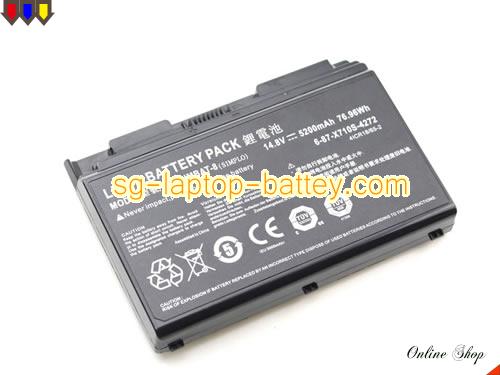  image 2 of Genuine CLEVO P170SM Battery For laptop 5200mAh, 76.96Wh , 14.8V, Black , Li-ion