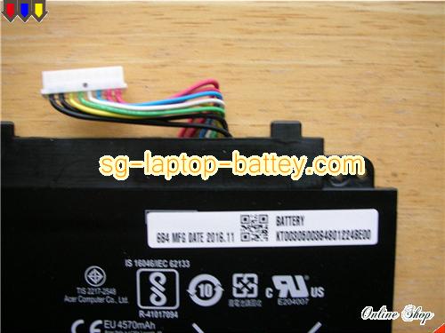  image 3 of Genuine ACER Aspire S13 S5-371 Battery For laptop 4670mAh, 53.9Wh , 11.55V, Black , Li-ion