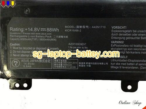  image 2 of Genuine ASUS GL702VI Battery For laptop 5800mAh, 88Wh , 14.8V, Black , Li-ion