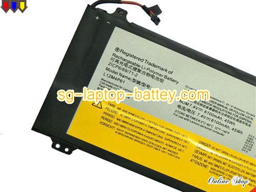  image 2 of Genuine LENOVO IdeaPad U330 Battery For laptop 6100mAh, 45Wh , 7.4V, Black , Li-ion
