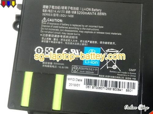  image 2 of Genuine THUNDEROBOT 911M-M2A Battery For laptop 5200mAh, 75Wh , 14.4V, Black , Li-ion
