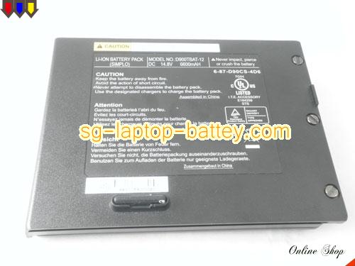  image 4 of Genuine CLEVO PortaNote D90T Battery For laptop 6600mAh, 14.8V, Black , Li-ion