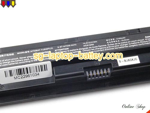  image 4 of Genuine CLEVO N750S Battery For laptop 2100mAh, 31Wh , 14.8V, Black , Li-ion