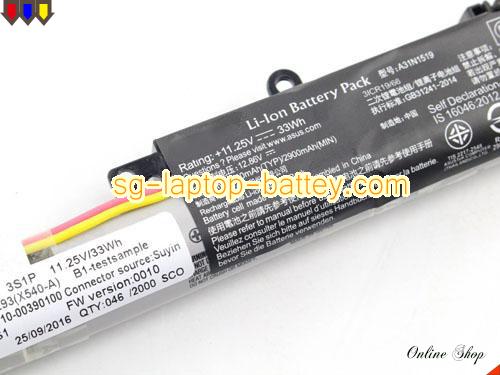  image 2 of Genuine ASUS X540UP-XX234T Battery For laptop 2933mAh, 33Wh , 11.25V, Black , Li-ion