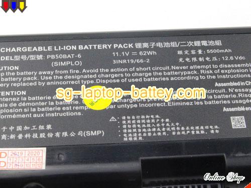  image 4 of Genuine CLEVO PB71EF-G Battery For laptop 5500mAh, 62Wh , 11.1V, Black , Li-ion