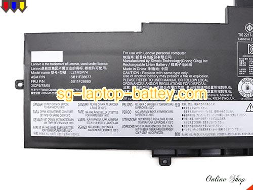  image 4 of Genuine LENOVO ThinkPad X1 Nano Gen 2 21E8002FRA Battery For laptop 4270mAh, 49.57Wh , 11.61V, Black , Li-ion