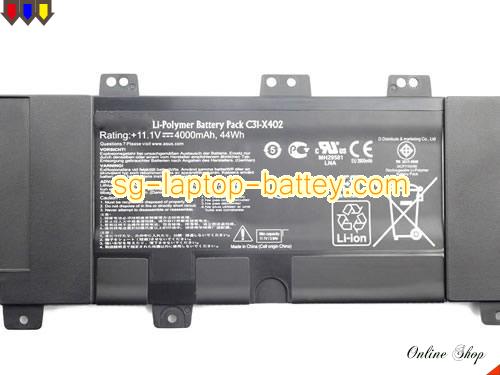  image 2 of Genuine ASUS VivoBook S400CA-MX3-H Battery For laptop 4000mAh, 44Wh , 11.1V, Black , Li-Polymer