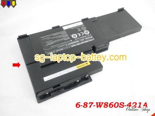  image 1 of Genuine CLEVO 6-87-W860BAT-3 Laptop Battery W860BAT-3 rechargeable 3800mAh Black In Singapore