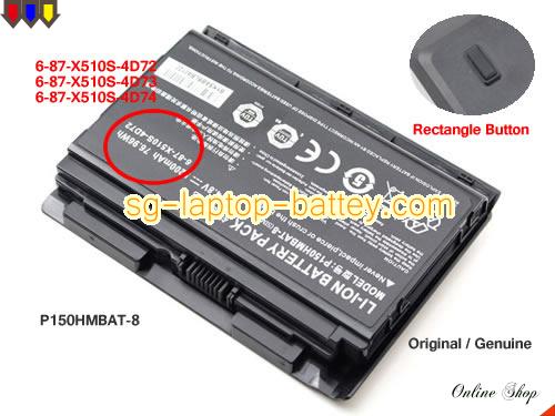  image 1 of Genuine CLEVO 6-87-X510S-4D73 Laptop Battery P150HMBAT-8 rechargeable 5200mAh, 76.96Wh Black In Singapore
