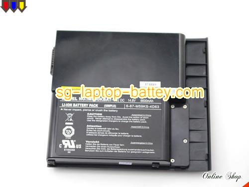  image 2 of Genuine CLEVO 6-87-M59KS-4K62 Laptop Battery 87-M59KS-4D63 rechargeable 6600mAh Black In Singapore