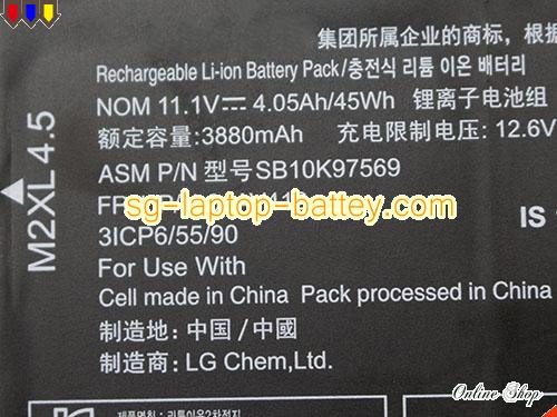  image 2 of Genuine LENOVO SB10K97569 Laptop Battery 01AV412 rechargeable 3880mAh, 45Wh , 4.05Ah Black In Singapore