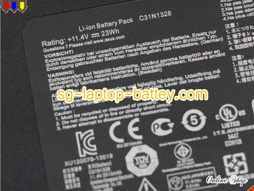  image 2 of Genuine ASUS 0B20000790100 Laptop Battery C31N1328 rechargeable 2010mAh, 23Wh Black In Singapore