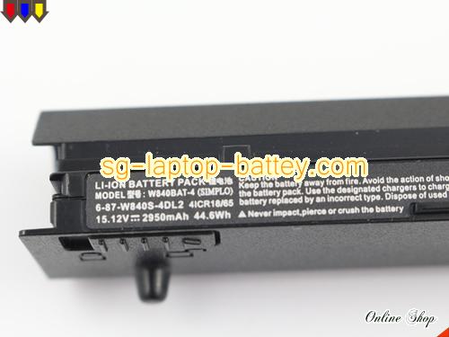  image 2 of Genuine CLEVO 6-87-W840S-4DL2 Laptop Battery W840BAT-4 rechargeable 2950mAh, 44.6Wh Black In Singapore