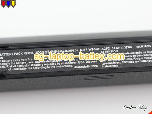  image 2 of Genuine CLEVO 6-87-W95KS-42F2 Laptop Battery 6-87-W97KS-42L1 rechargeable 31.68Wh Black In Singapore