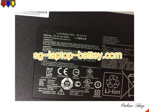  image 2 of Genuine ASUS B41N1327 Laptop Battery  rechargeable 2880mAh, 45Wh Black In Singapore