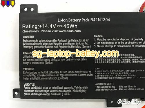  image 2 of Genuine ASUS B41N1304 Laptop Battery B41BK4G rechargeable 3194mAh, 46Wh Black In Singapore