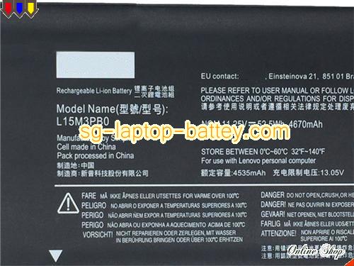  image 2 of Genuine LENOVO 5B10R38659 Laptop Battery 5B10M49824 rechargeable 4700mAh, 53Wh Black In Singapore