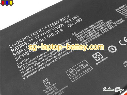  image 2 of Genuine GIGABYTE 961TA010FA Laptop Battery GNSI60 rechargeable 6830mAh, 76Wh Black In Singapore