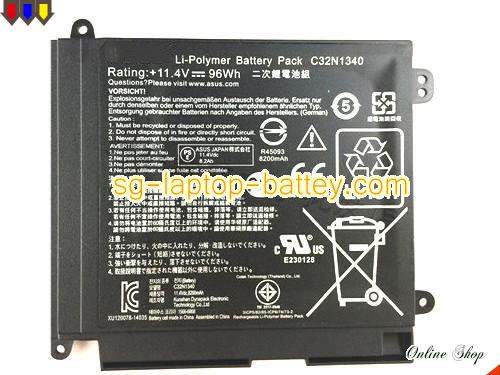  image 2 of Genuine ASUS C32N1340 Laptop Battery  rechargeable 8200mAh, 96Wh Black In Singapore