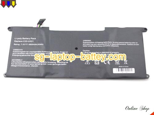  image 2 of Replacement ASUS C23UX21 Laptop Battery C23-UX21 rechargeable 4800mAh, 35Wh Black In Singapore