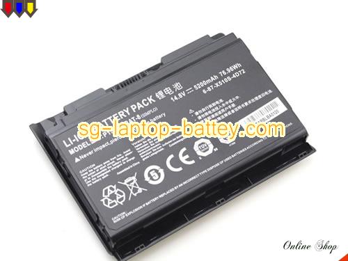  image 3 of Genuine CLEVO 6-87-X510S-4D73 Laptop Battery P150HMBAT-8 rechargeable 5200mAh, 76.96Wh Black In Singapore