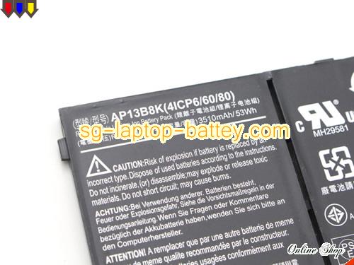  image 4 of Genuine ACER AP13B8K Laptop Battery  rechargeable 3460mAh, 53Wh Black In Singapore