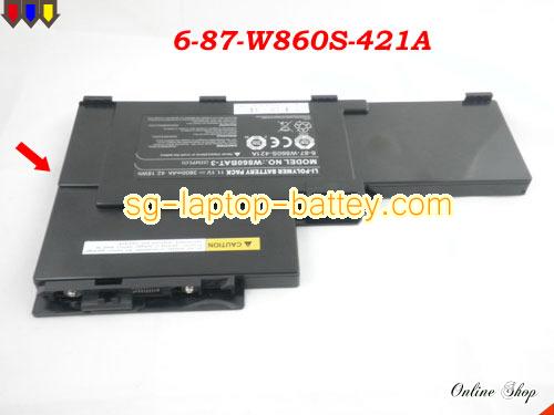 image 4 of Genuine CLEVO 6-87-W860BAT-3 Laptop Battery W860BAT-3 rechargeable 3800mAh Black In Singapore