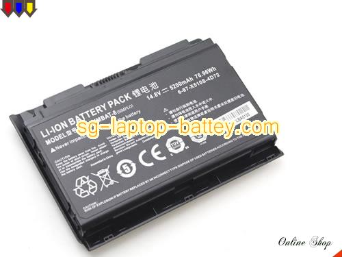  image 4 of Genuine CLEVO 6-87-X510S-4D73 Laptop Battery P150HMBAT-8 rechargeable 5200mAh, 76.96Wh Black In Singapore
