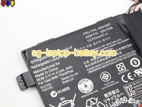  image 5 of Genuine LENOVO 45N1096 Laptop Battery 45N1097 rechargeable 30Wh, 8.12Ah Black In Singapore